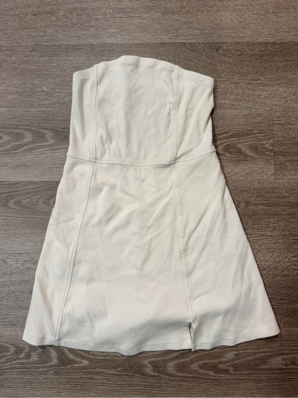 American Eagle Outfitters Strapless Cream Mini Dress
